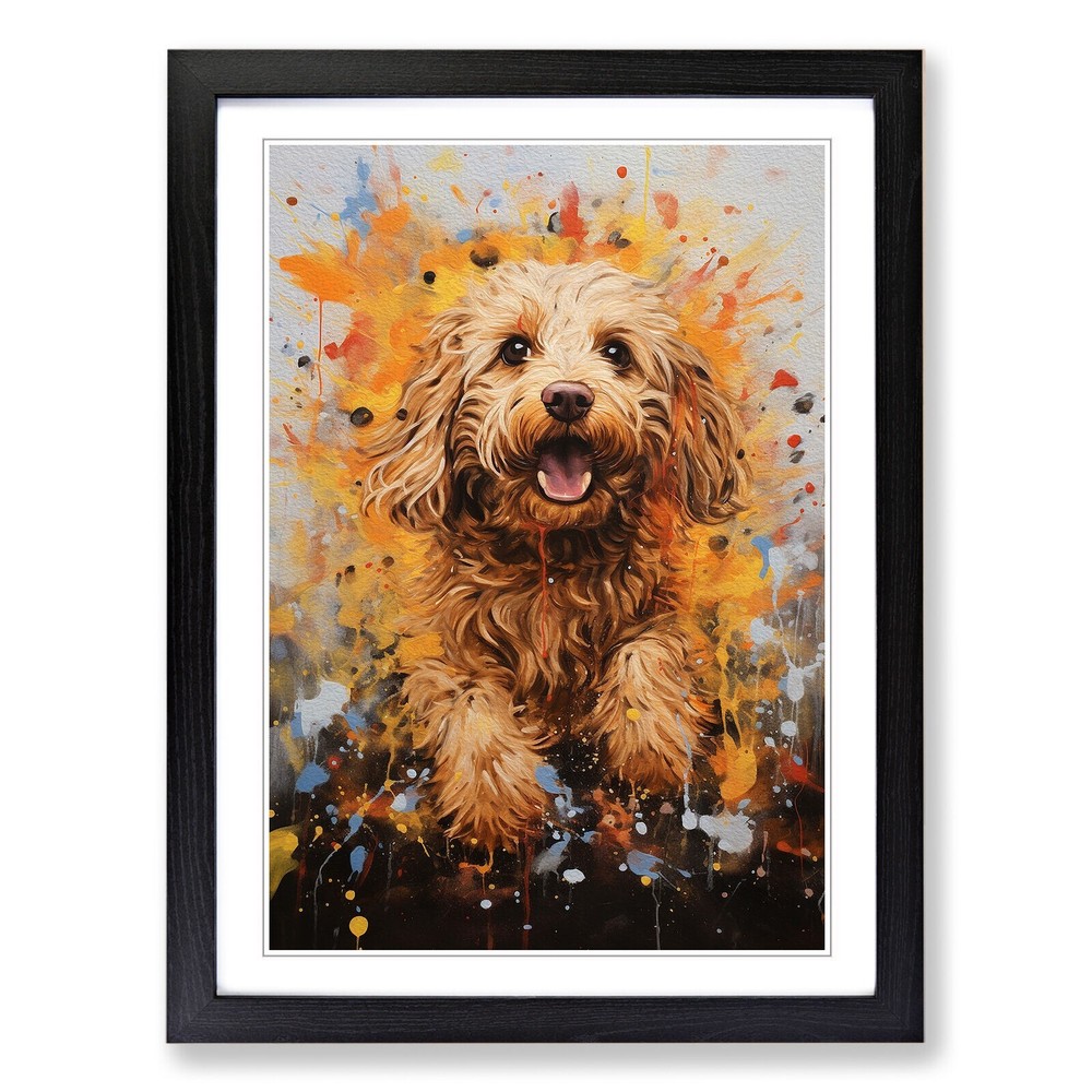 Cockapoo Action Wall Art Print Framed Picture Poster Decor