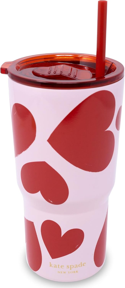 20 Oz Double-Wall Insulated Stainless Steel Tumbler for Hot & Cold Drinks with Reusable Straw  
