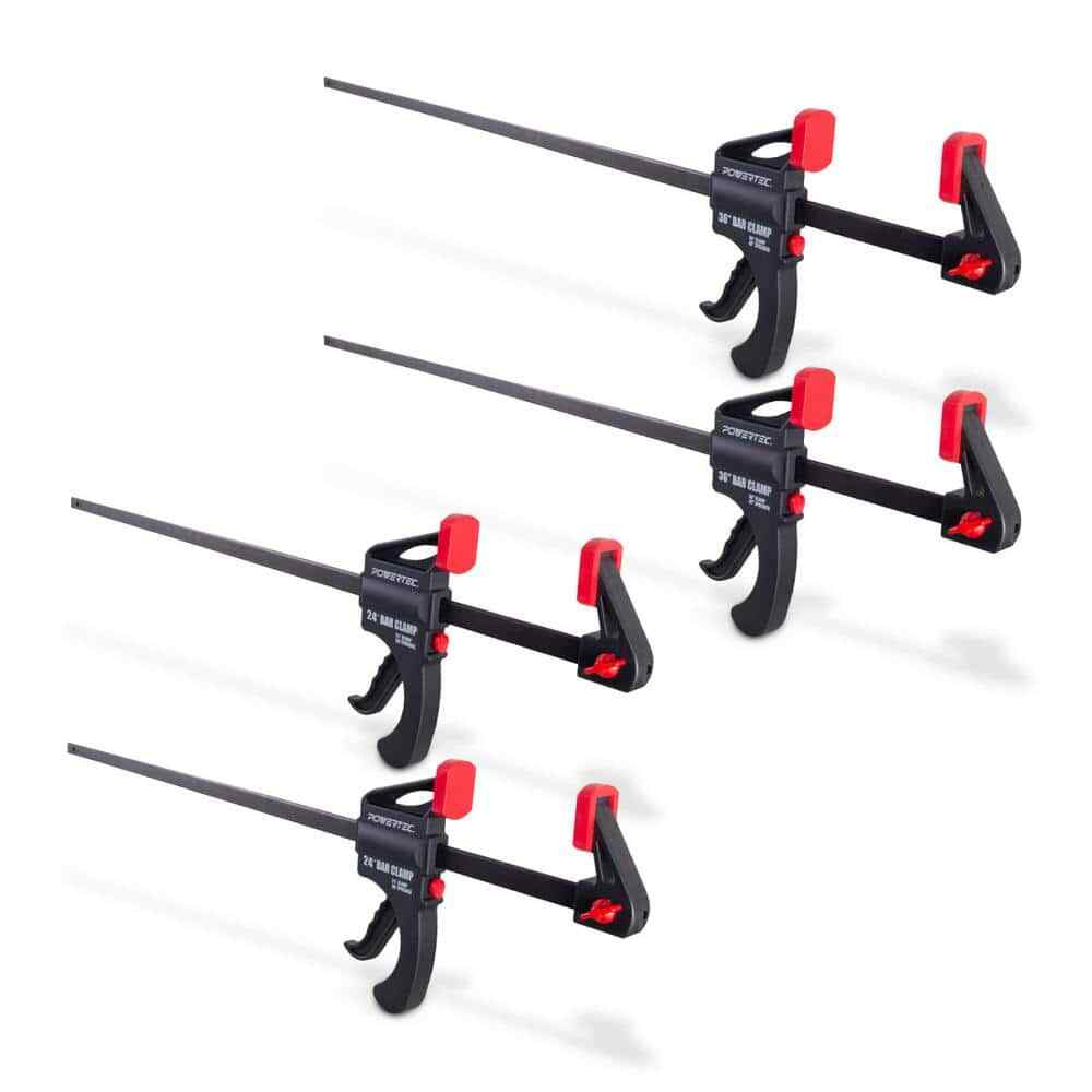 24 in.&36 in. Bar Clamps, Trigger Clamps for Woodworking, 1-Handed Ratchet Q