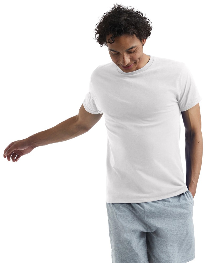 Hanes Mens T-Shirt Comfort Soft 100% Cotton Short Sleeve TAGLESS Tee Plain BlankOfficial Hanes Brands Store -- First Quality Authentic