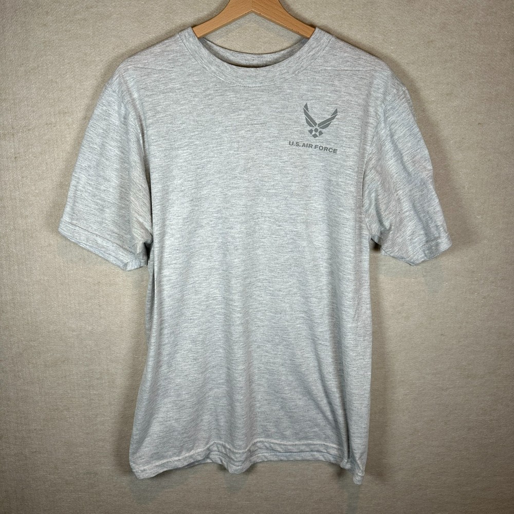 US Air Force Graphic T Shirt Mens S-M Gray Logo Military Streetwear Tee USA
