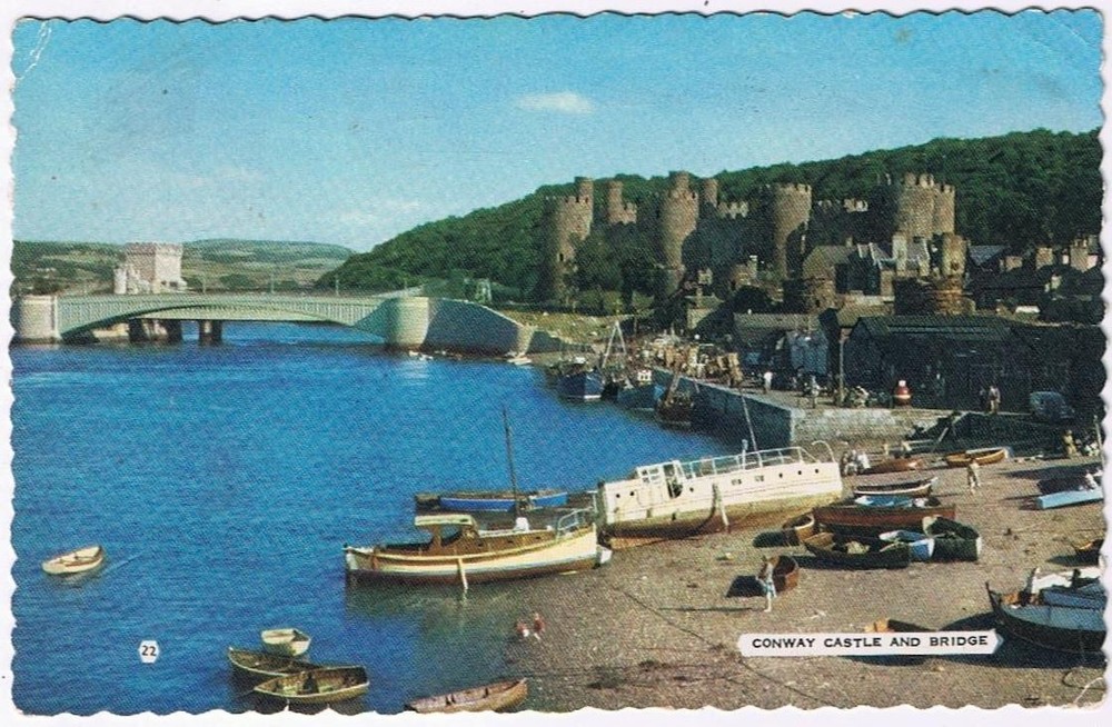 United Kingdom UK Postcard Conway Castle & Bridge Bamforth