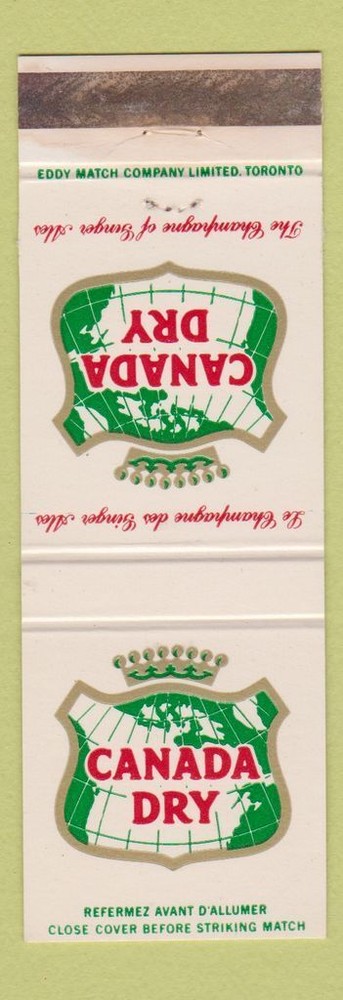 Matchbook Cover - Canada Dry Ginger Ale Canada WEAR