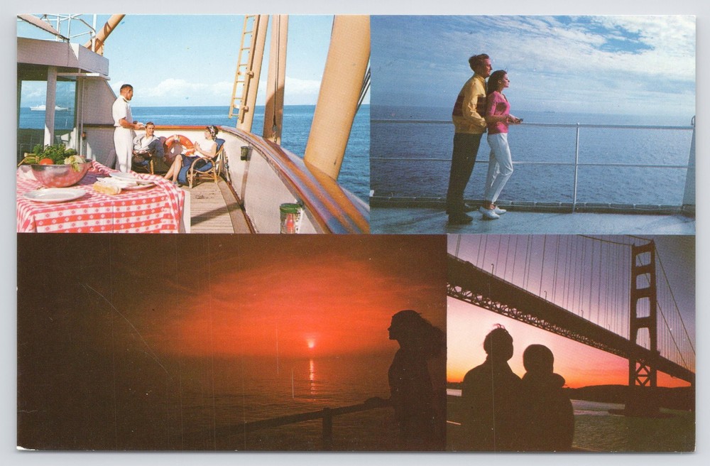 The Pacific Panorama~Night & Day~East Line Cargoliners~Route Of Bears~Vintage PC