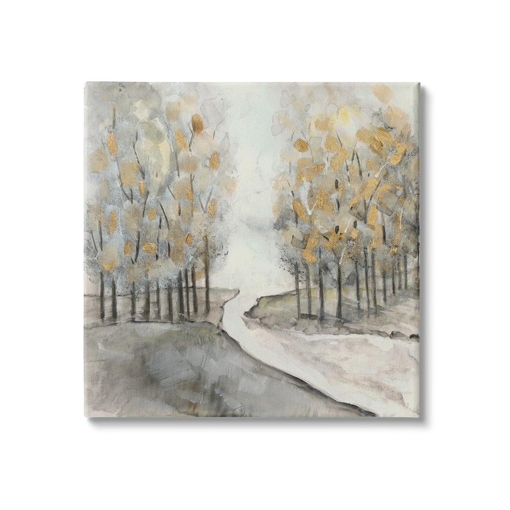 Stupell River Between Tree Forests Abstract Watercolor-image