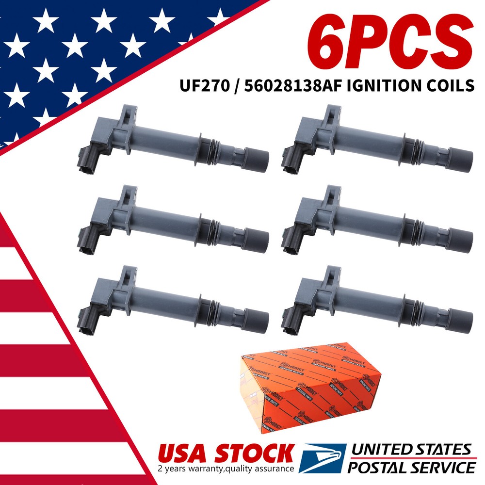 6-Pack Ignition Coils for 2002-2009 Dodge Jeep Mitsubishi 3.7L V6 UF270 56028138
