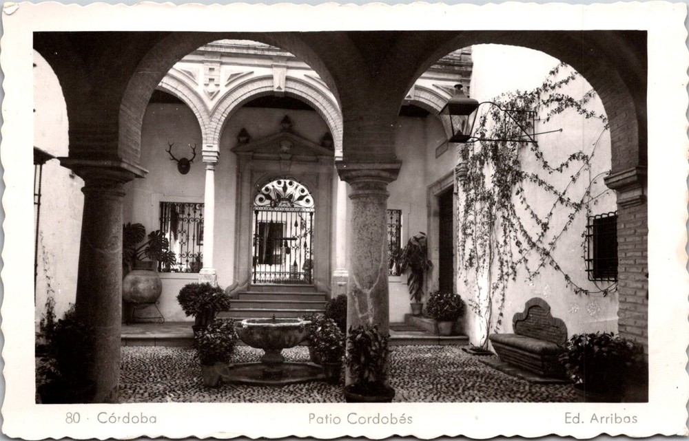 Dr Jim Stamps Postcard Real Photo Cordoba Spain Andalusian Courtyard