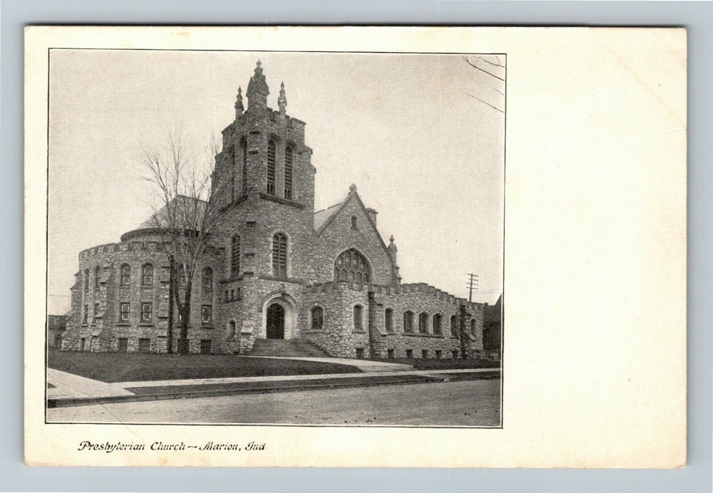 Marion IN Indiana, Presbyterian Church Vintage Postcard