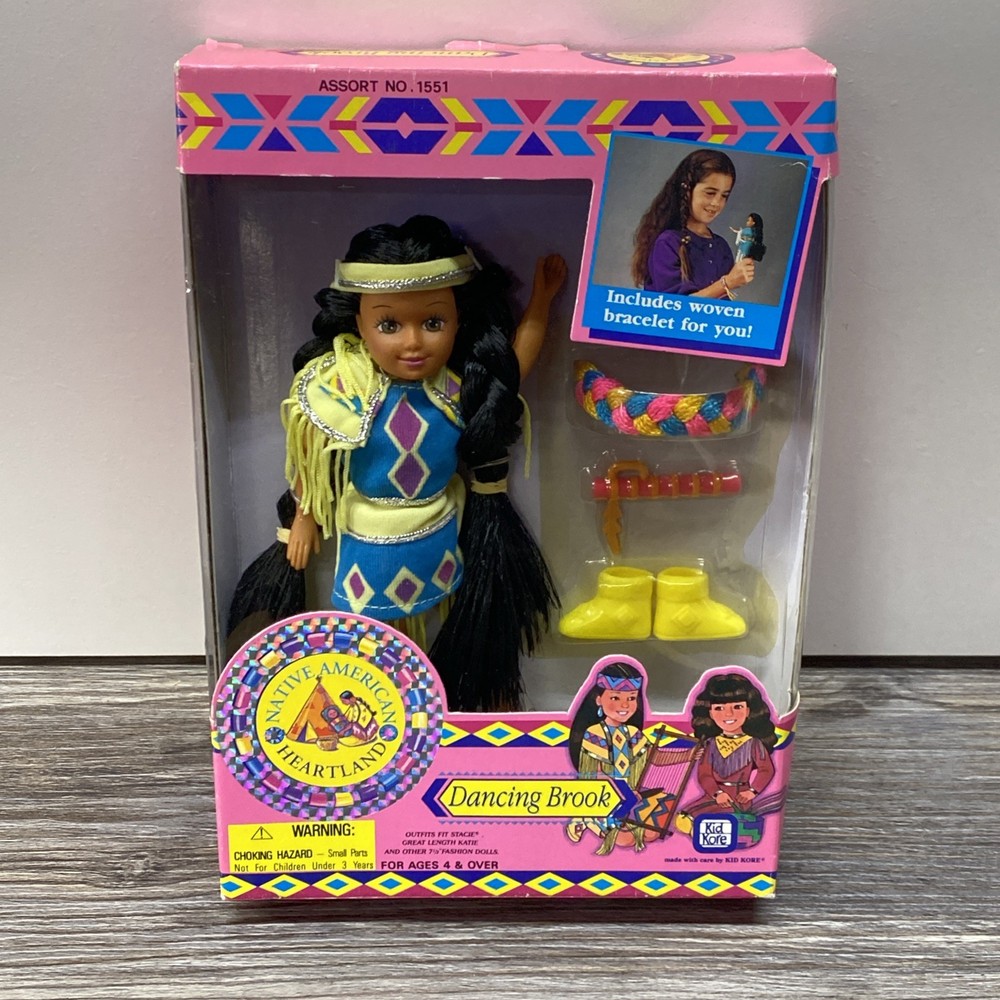 Vintage 1994 Native American Heartland Dancing Brook #1551 Kid Kore 7” Doll New