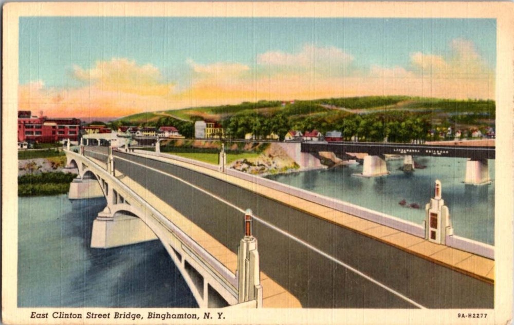 Linen BRIDGE SCENE Binghamton New York NY m/14 BC0140