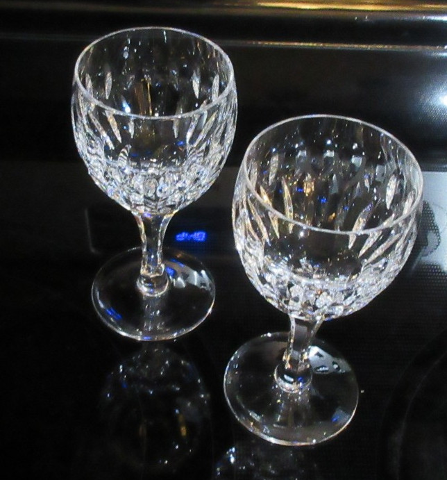 1970's ALT4 Pattern by ATLANTIS Crystal Cut Sherry Cordial Glasses, Set of 2