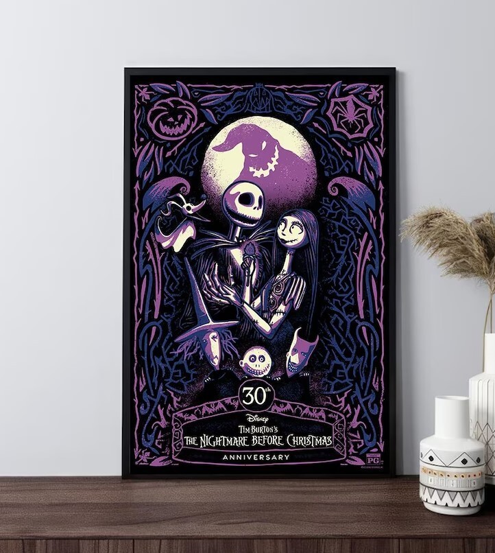 Nightmare Before Christmas 1993 retro movie posters