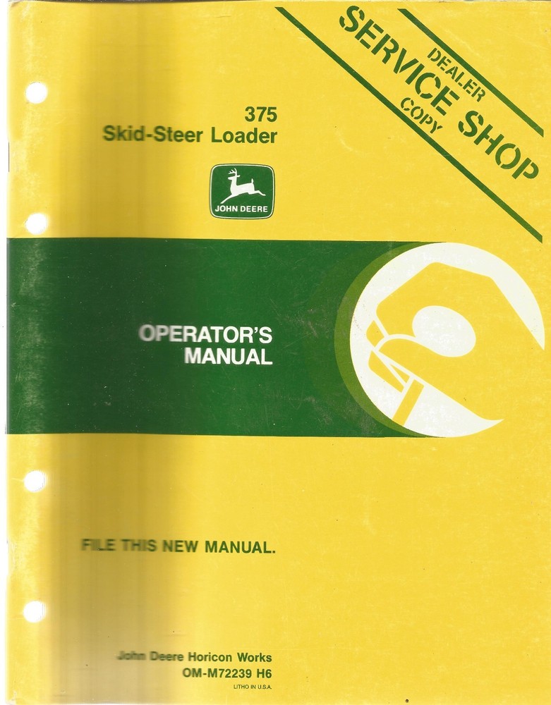 John Deere 375 Skid-Steer Loader Operator's Manual