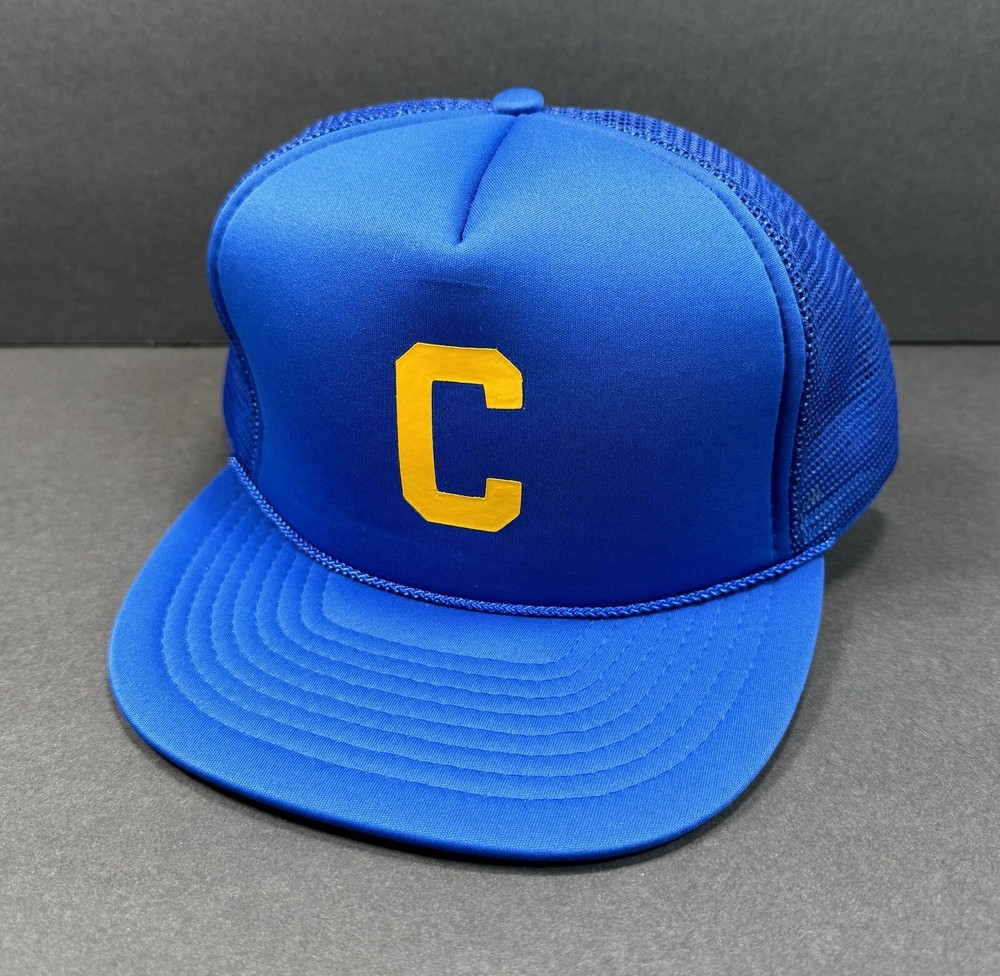 KENDA C LETTER ADULT ADJUSTABLE BLUE MESH-BACK SNAP-BACK HAT CAP SIZE M/L