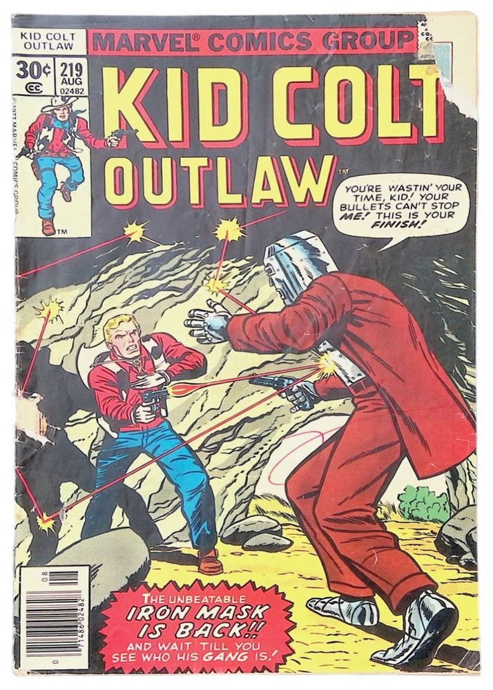 Kid Colt Outlaw #219 Newsstand Cover (1949-1979) Marvel Comics