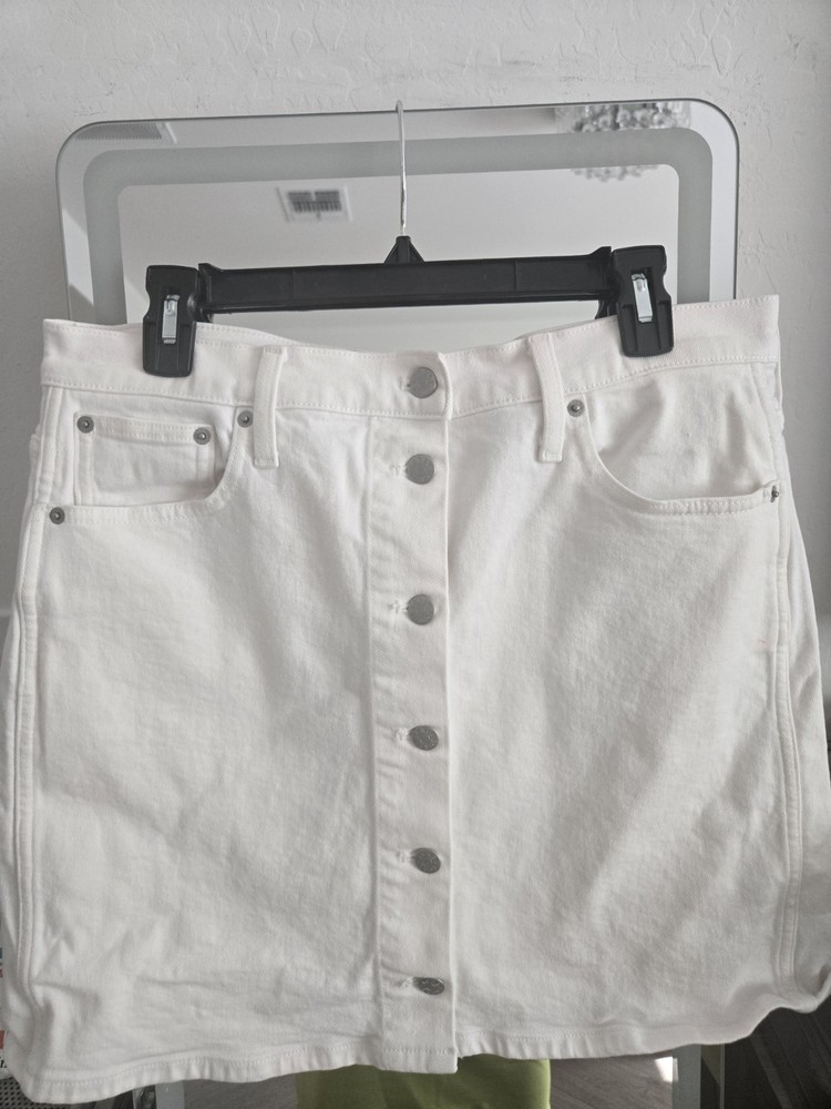 J Crew White Jean Skirt Size 12