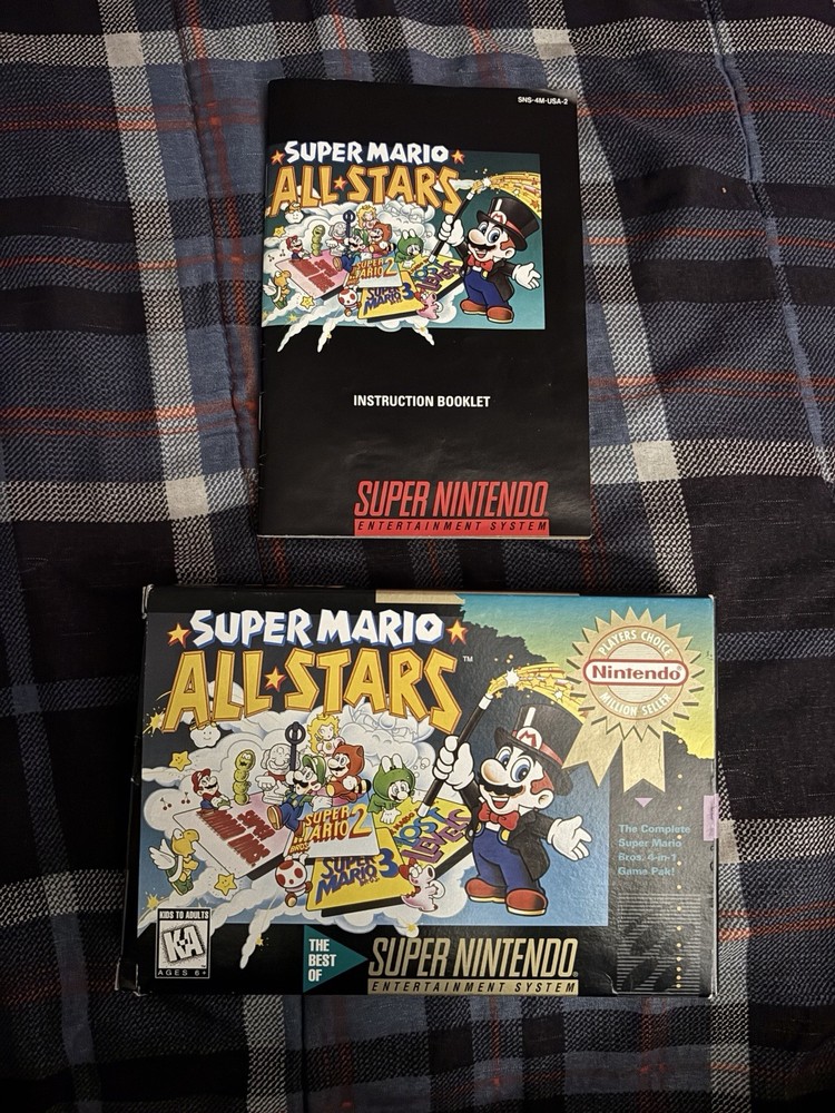 Super Mario All-Stars SNES Box And Manuals Near Mint GRADEABLE Nintendo