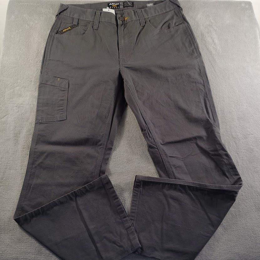 Ariat Rebar M4 Pants Mens 36x32 Gray Relaxed Straight Carpenter Work Utility