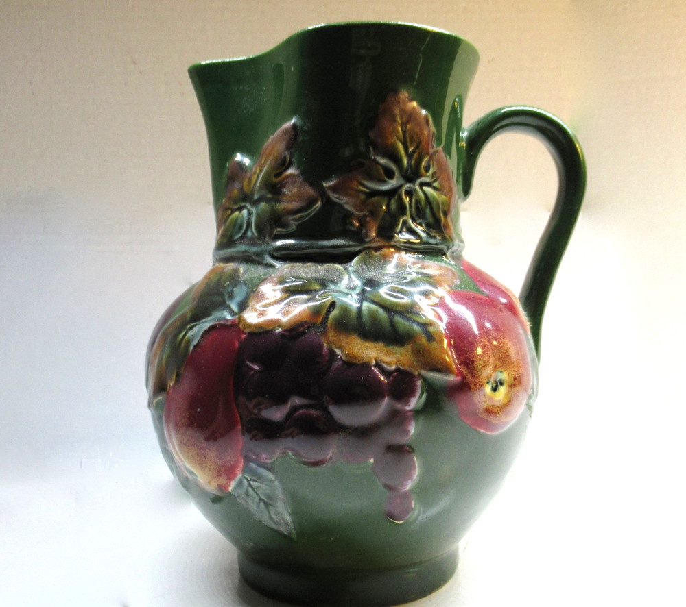 Antique Majolica Vase Pitcher JuG - SELLER PAYS US TARIFFS