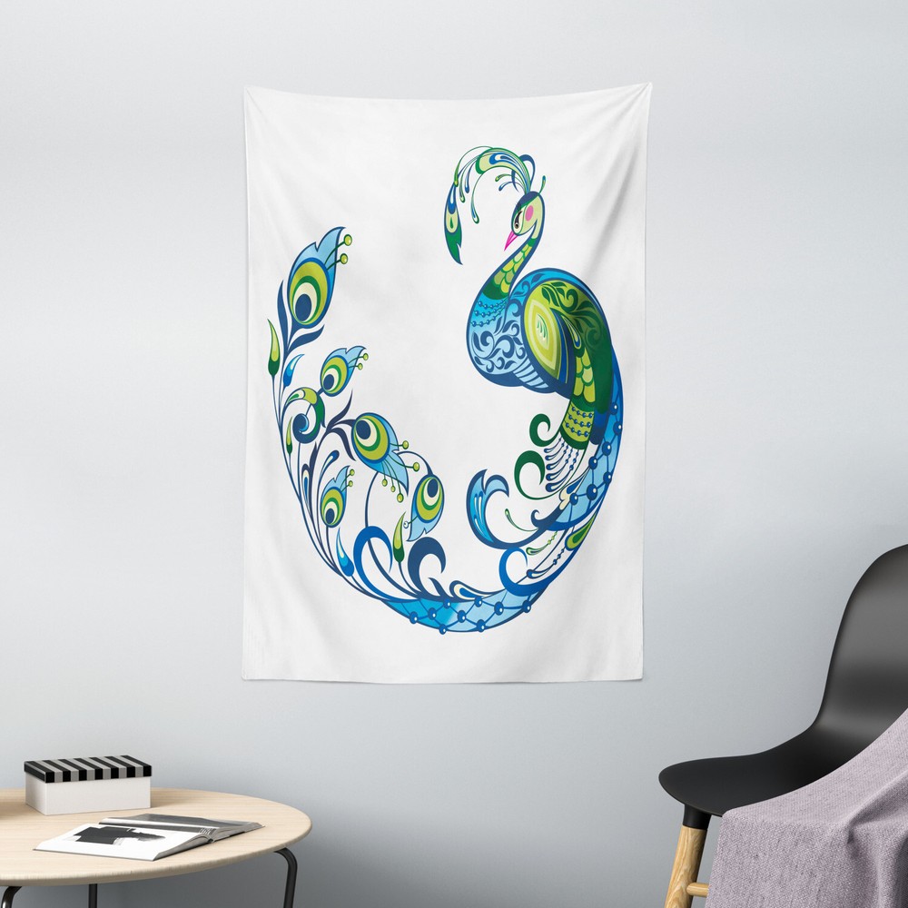Summer Tapestry Colorful Peacock Tropic Print Wall Hanging Decor