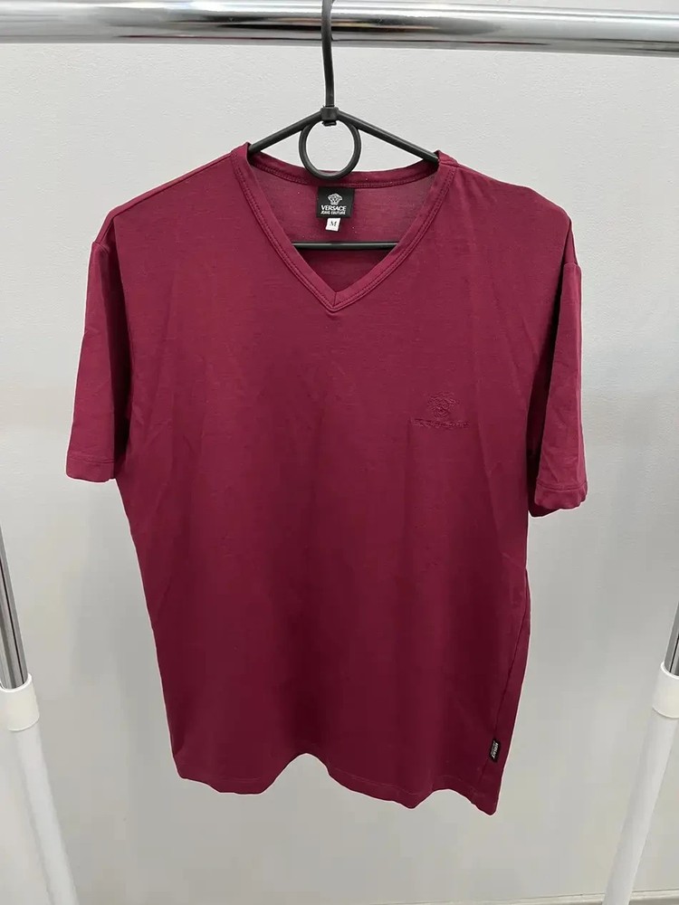 Versace Jeans Couture Medusa Embroidered V-neck T-shirt Tee Size M