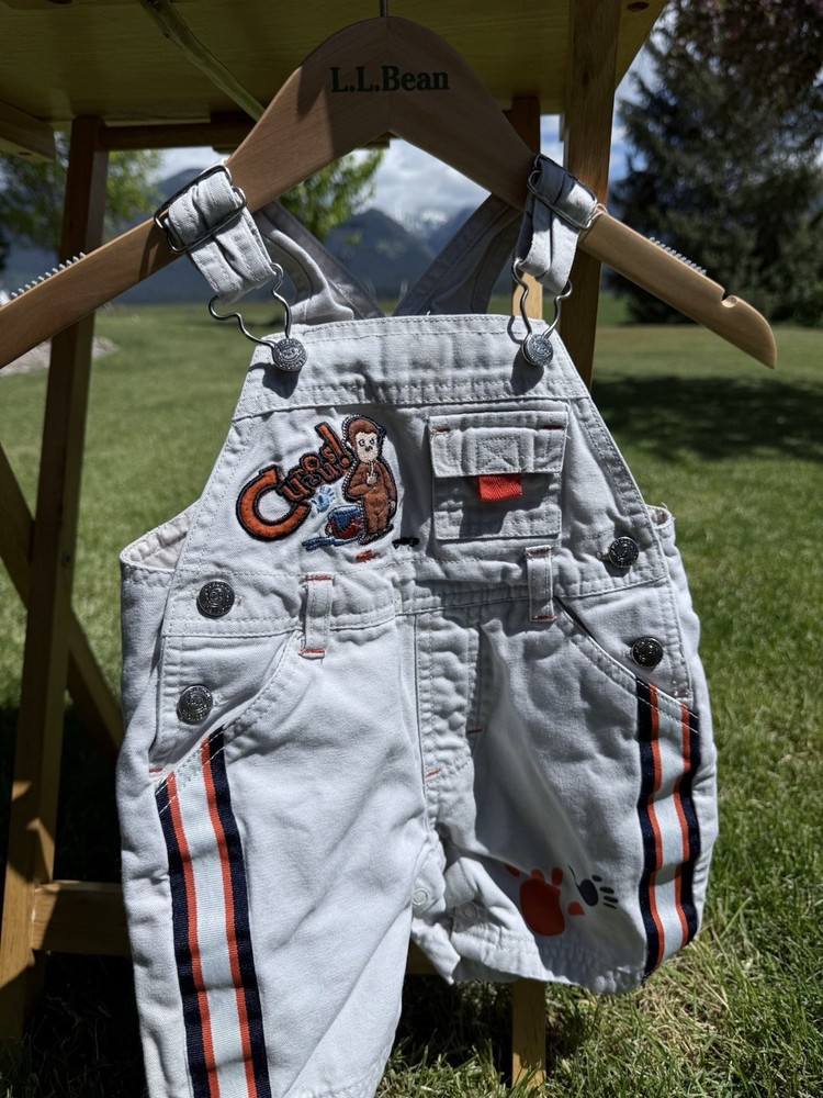 Vintage Curious George 12 Month Shortalls