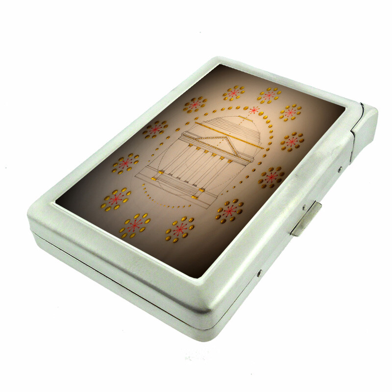 Abstract Art Em23 Cigarette Case with Built in Lighter Metal Wallet-image