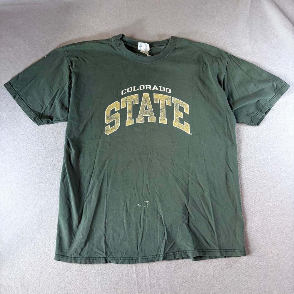 Champion Mens Colorado State University T-Shirt XL Green Graphic Tee Vintage 90s