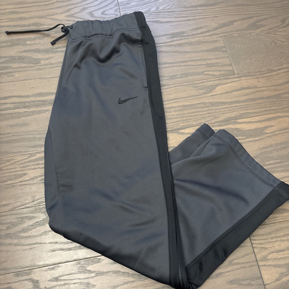 Nike Womens Therma Fit KO Fleece Lined Pants Pockets Gray Straight Medium M EUC