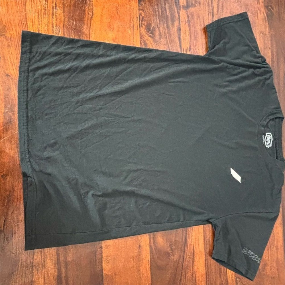 100% Percent Mens Small Black Graphic T-Shirt Short Sleeve Motocross Racing Tee