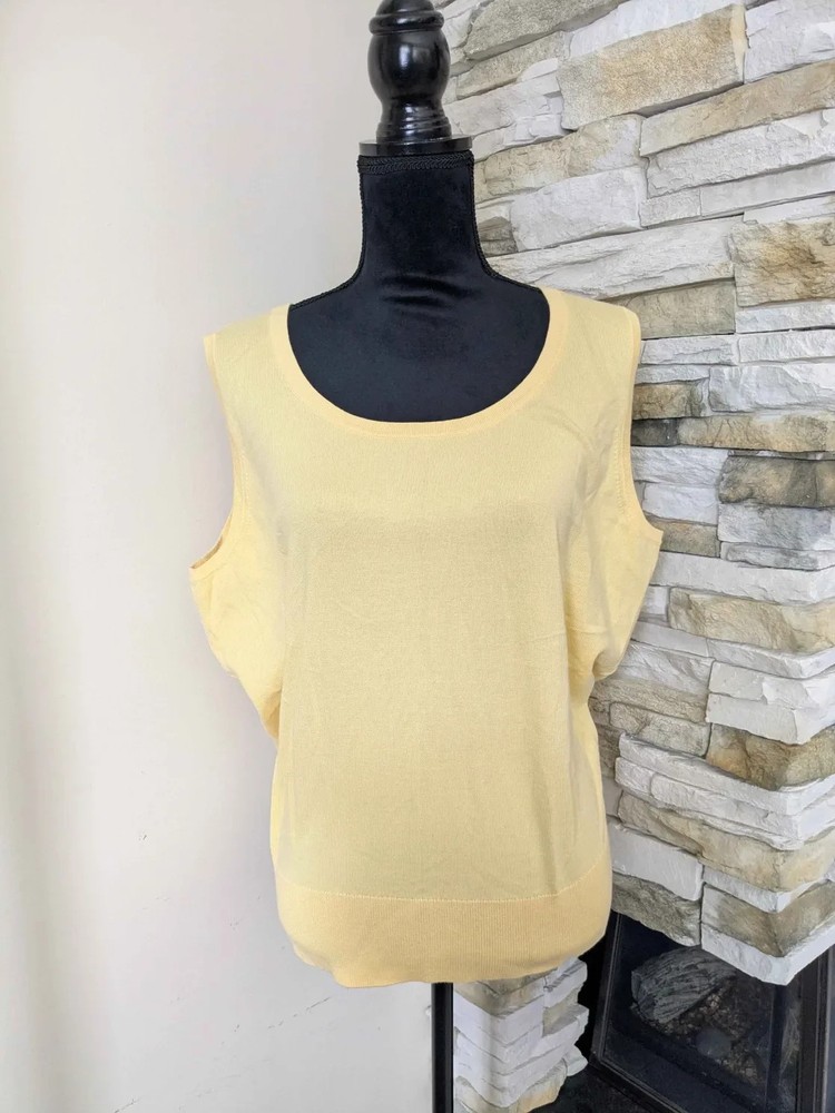 Talbots Women's Yellow Sleeveless Tank Top Size: 2X