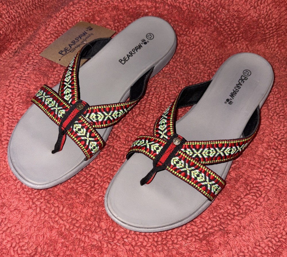 Bearpaw Women's Juniper Flip Flop Sandals Gray Size 12