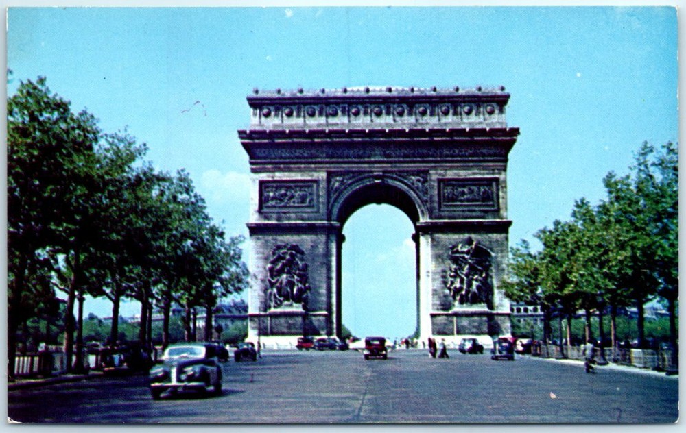 Postcard - Arc de Triomphe - Paris, France