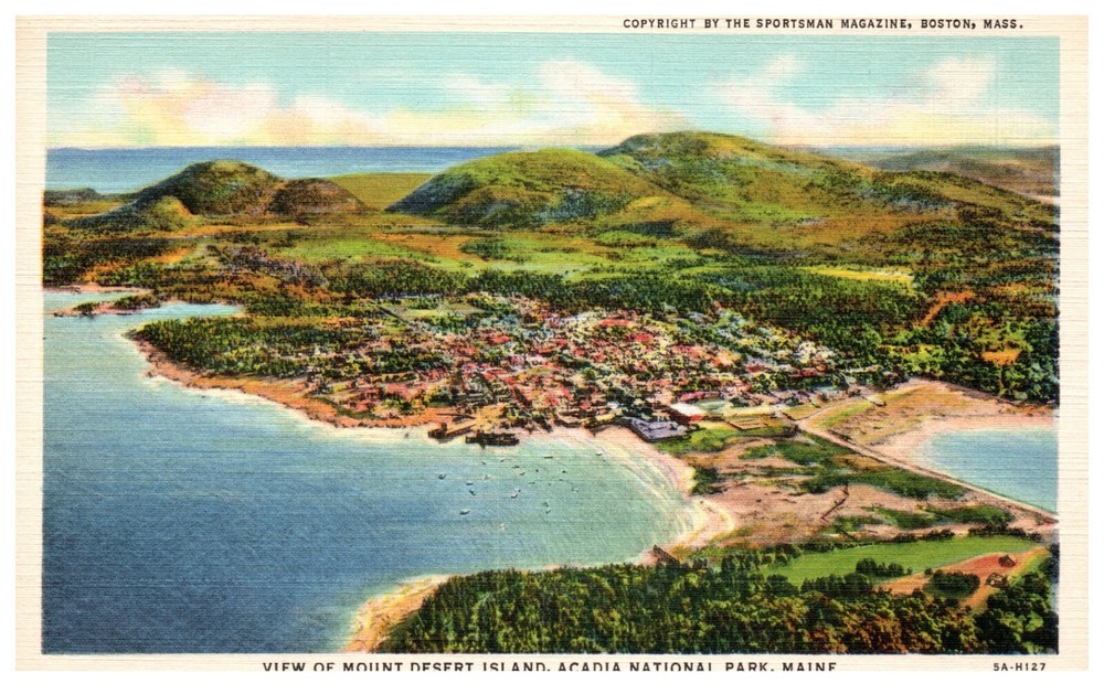 Vintage Postcard View of Mount Desert Island Acadia National Park Maine-image