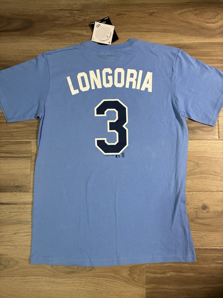Tampa Bay Rays Longoria #3 Blue Large Jersey Shirt NWT MLB Genuine Merchandise