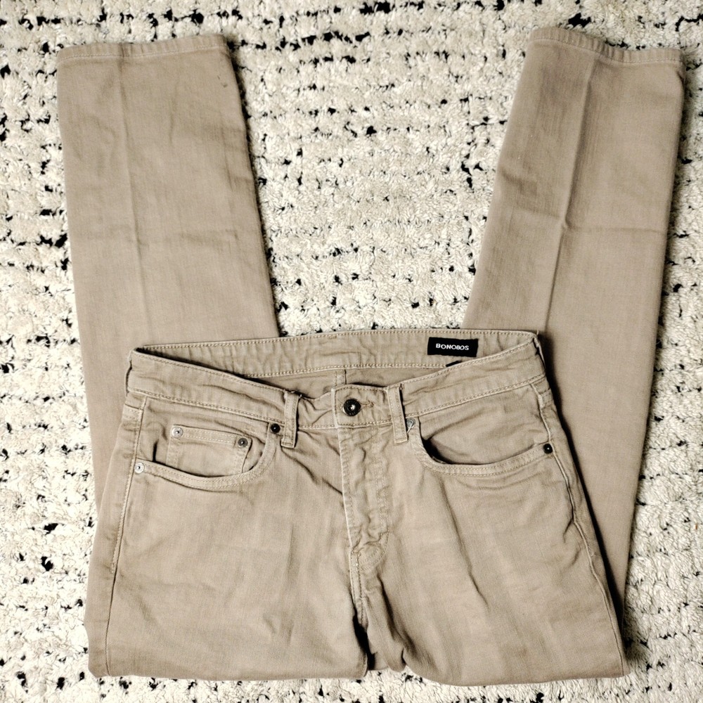 Bonobos Jeans 31/30 Beige Slim Fit Cotton Blend Stretch NYC