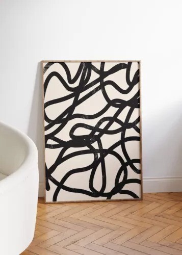 Abstract Black and Beige Wall Art poster Choose your Size