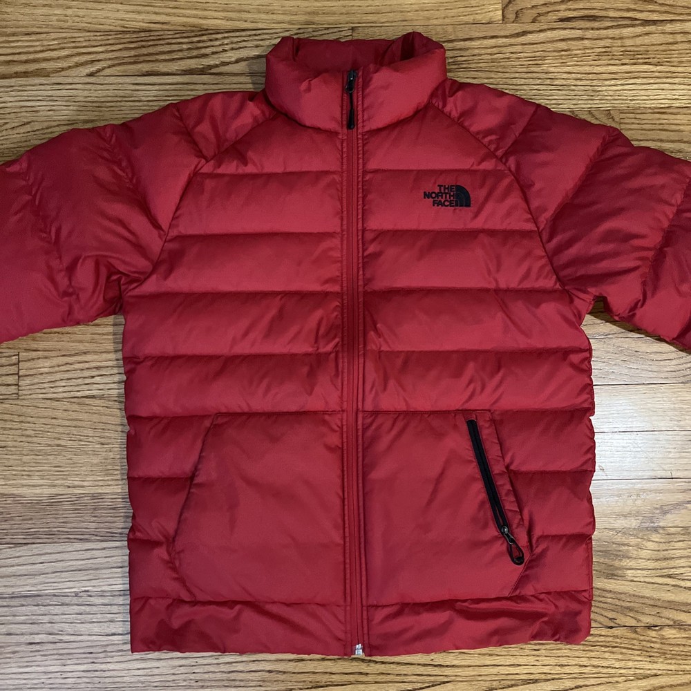 The North Face 550 Goose Down Puffer Jacket Full Zip Red Mens Medium
