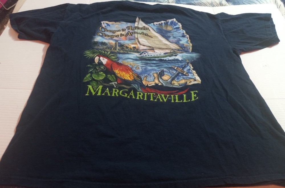 Margaritaville Jimmy Buffet Mens Large Graphic T-shirt  Cancun Mexico Parrot