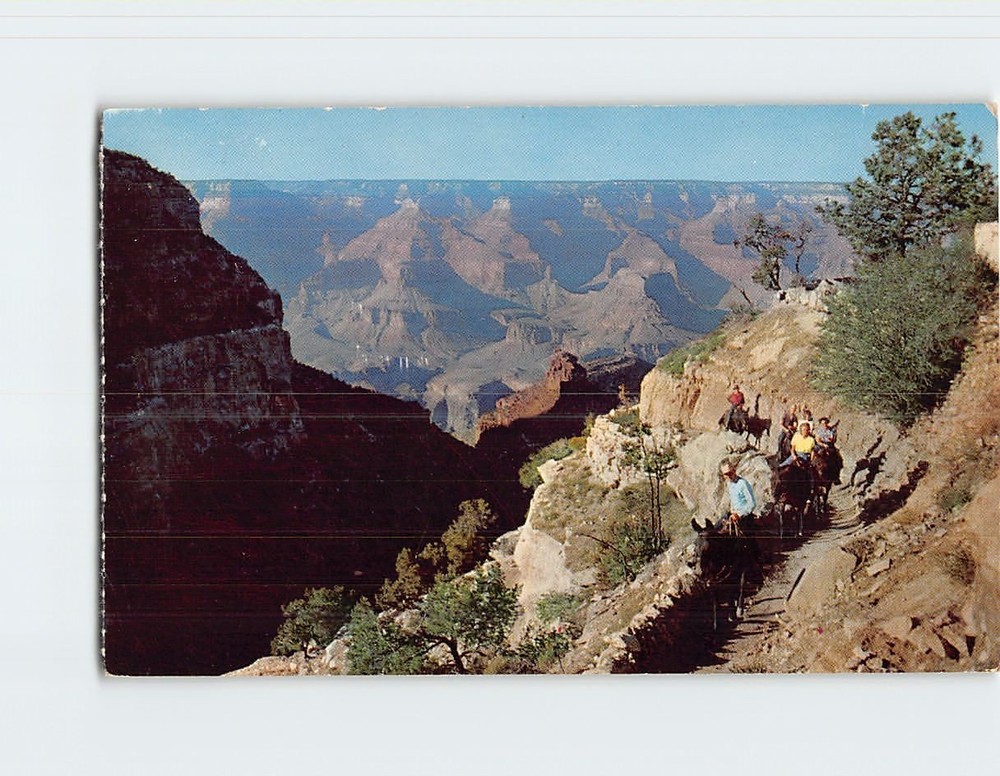 Postcard Grand Canyon National Park Arizona on Bright Angel Trail USA