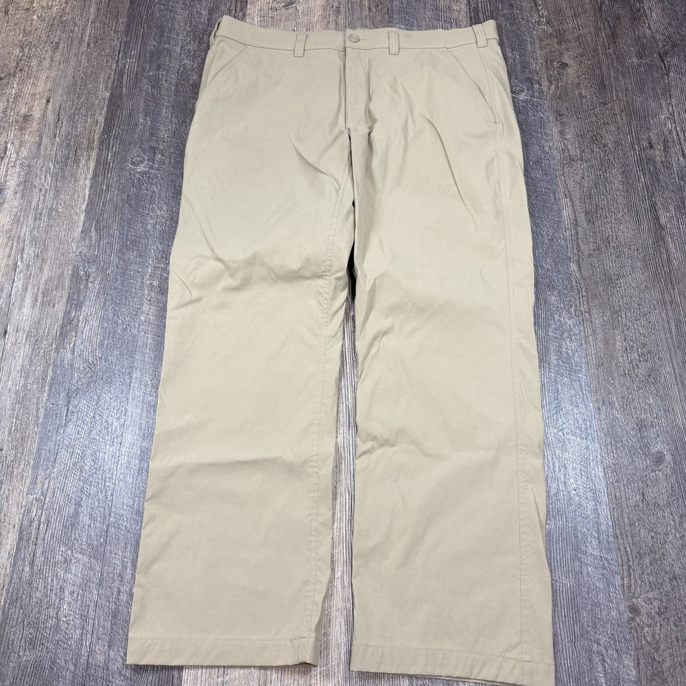 Eddie Bauer Tech Chino Pants Mens 38x30 Khaki Stretch Travel Outdoor Hiking Golf