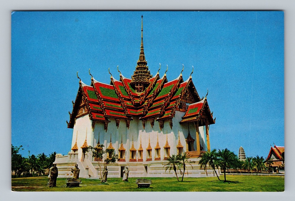 Thailand- Samutprakarn Model Dusit Mahaphrasdk Throne Hall Old Vintage Postcard