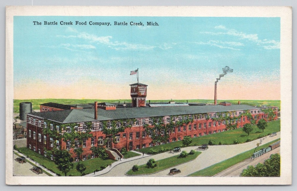Battle Creek Food Company Michigan Postcard E. C. Kropp Co. Linen