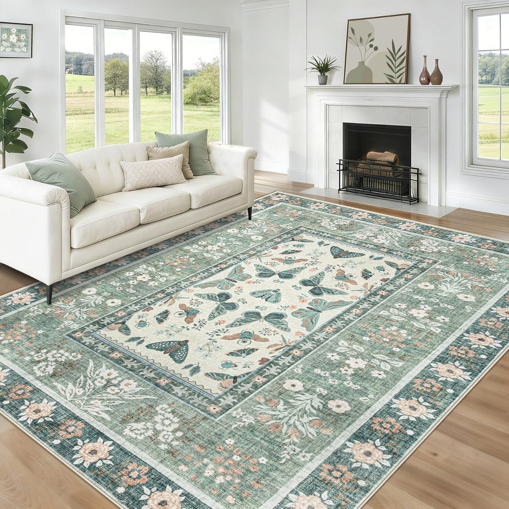 Ruggables Washable Rugs 8x10 Area Rugs for Living Room Washable Vintage Boho ...