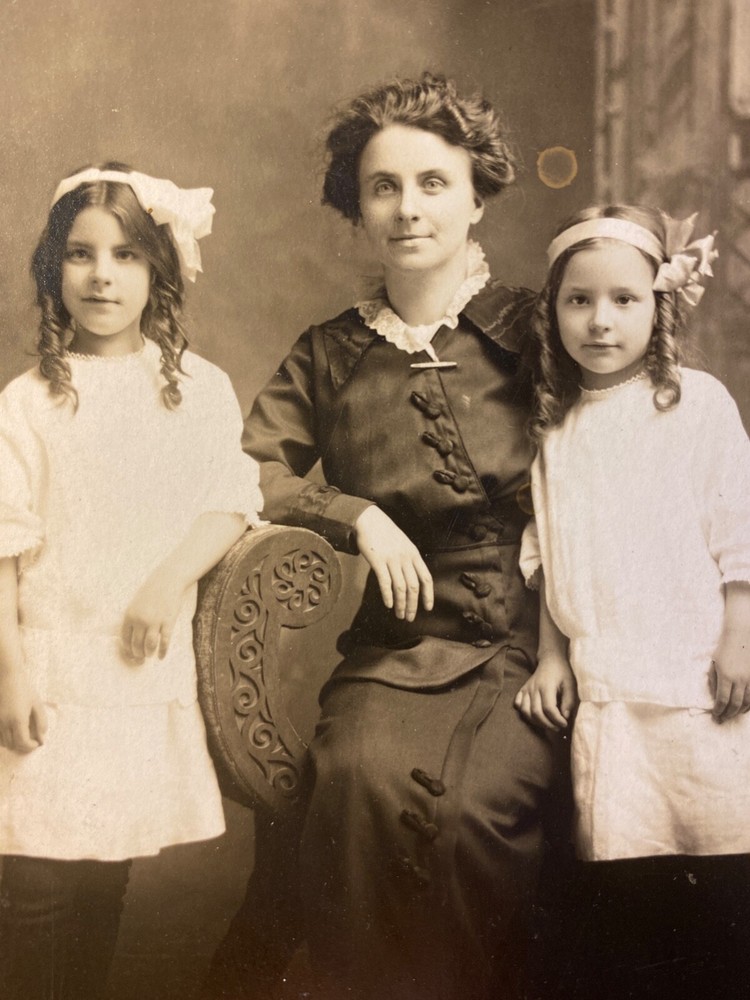 1910 RPPC Mother and Daughters Vintage Real Photo Postcard Urban Americana Antique