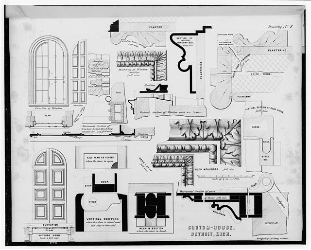 Customs House,Griswold Street,Larned Street,Detroit,Wayne County,Michigan,MI,14