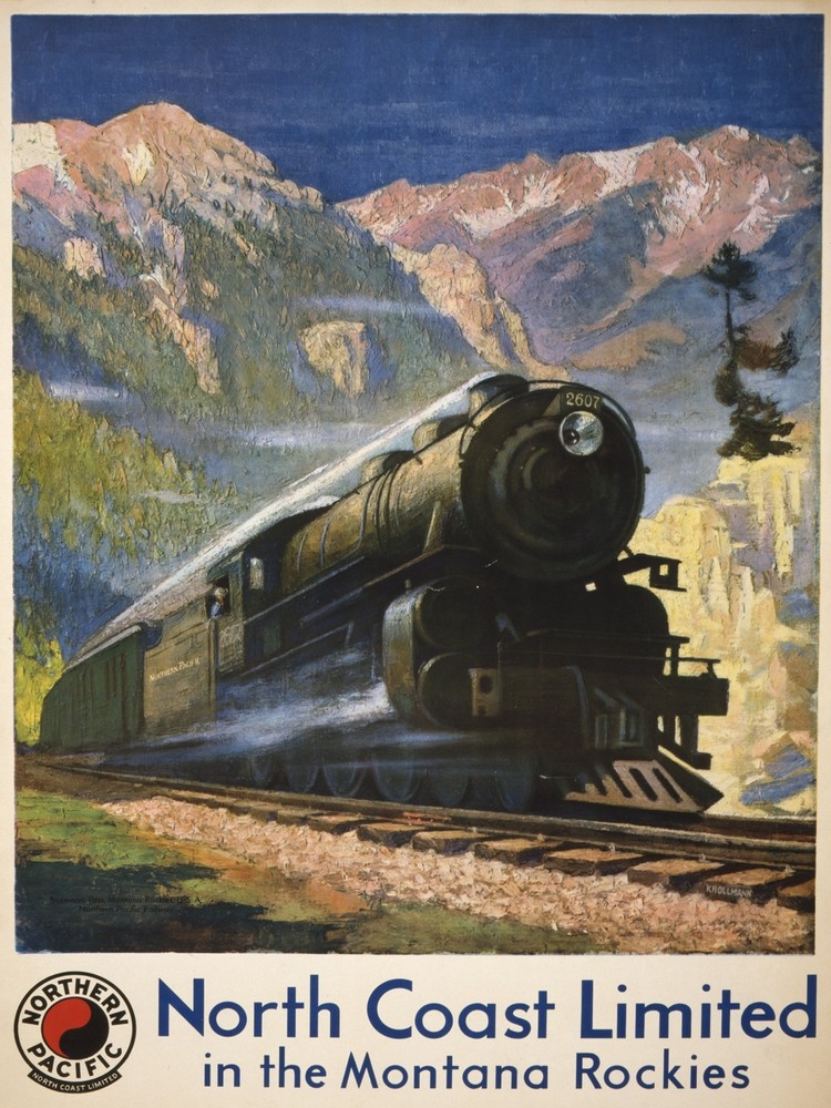 9730.Decoration Poster.Room Wall art.Home interior decor.Railroad train.Montana