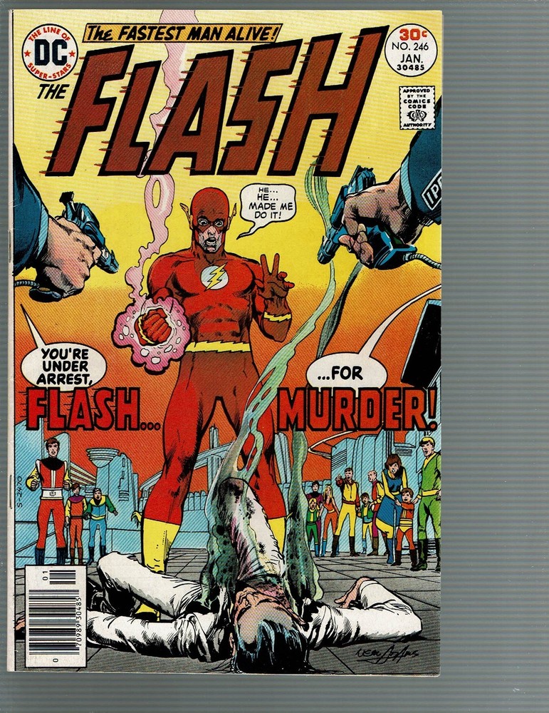 The Flash 246 Neal Adams cover Abra Kadabra Murder Green Lantern VF-image