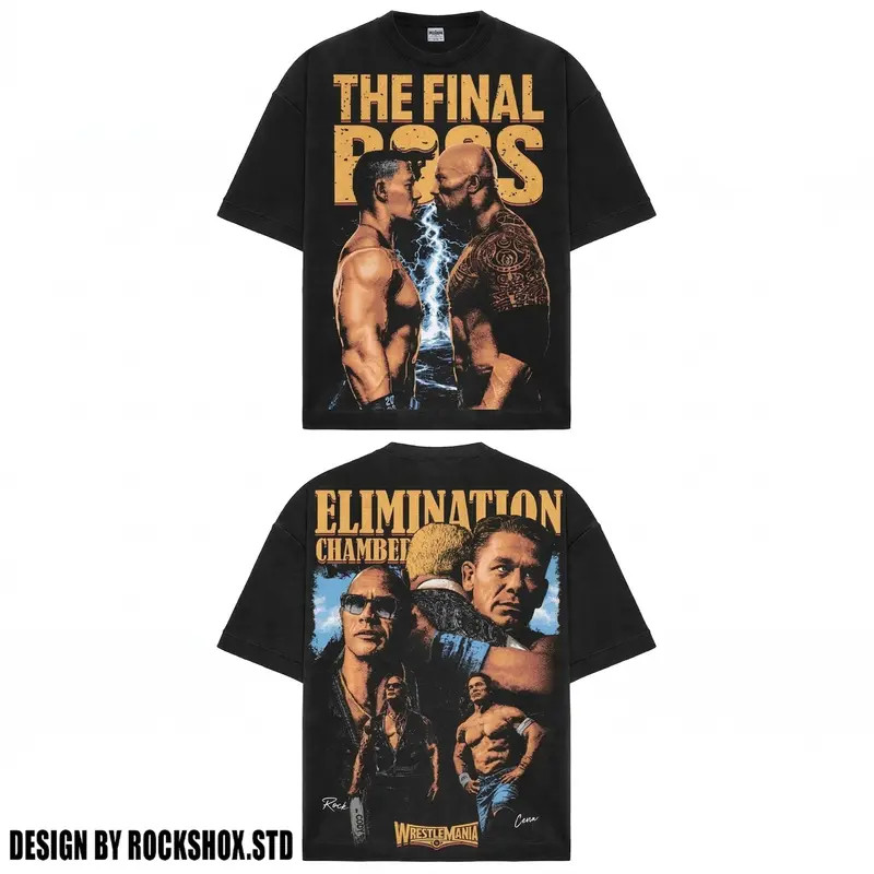 Vintage The Rock vs John Cena WWE Legend Premium Wrestling T-Shirt