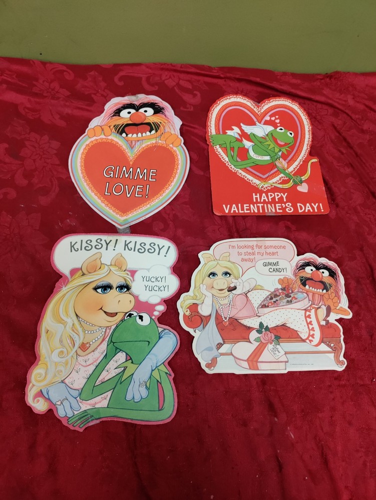 Vintage Jim Henson Muppets Valentine Decorations Kermit Miss Piggy Animal